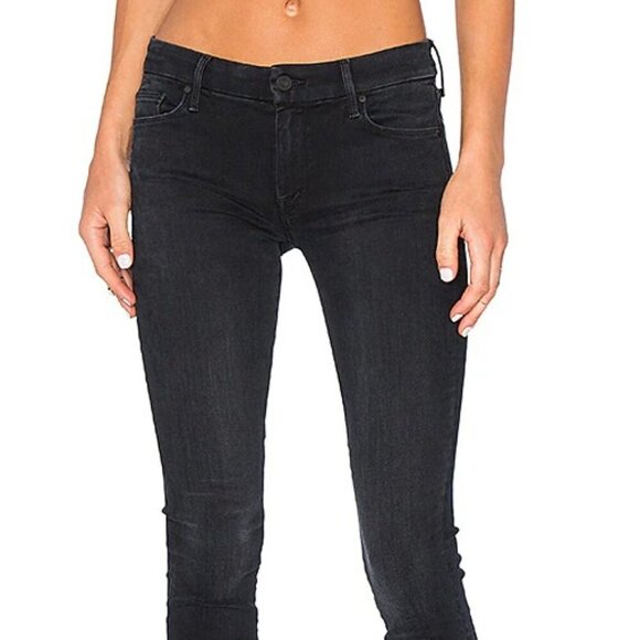 MOTHER The Looker Ankle Fray Jeans in Blackbird Black Size 30 - Picture 2 of 11